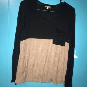 Tan & Black comfy pocket tee